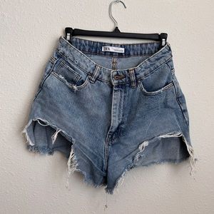 Zara high waist jean shorts